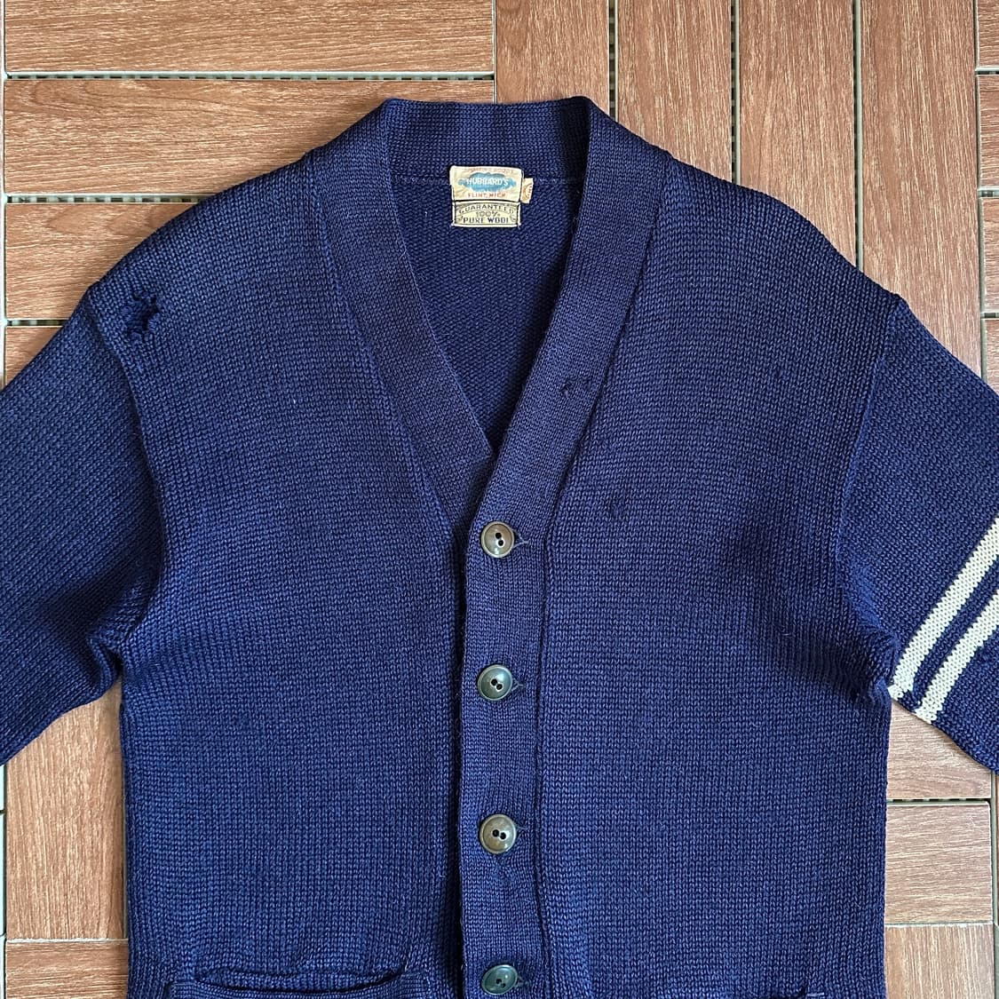 50‘s Hubbard’s wool letterman cardigan 상품이미지3
