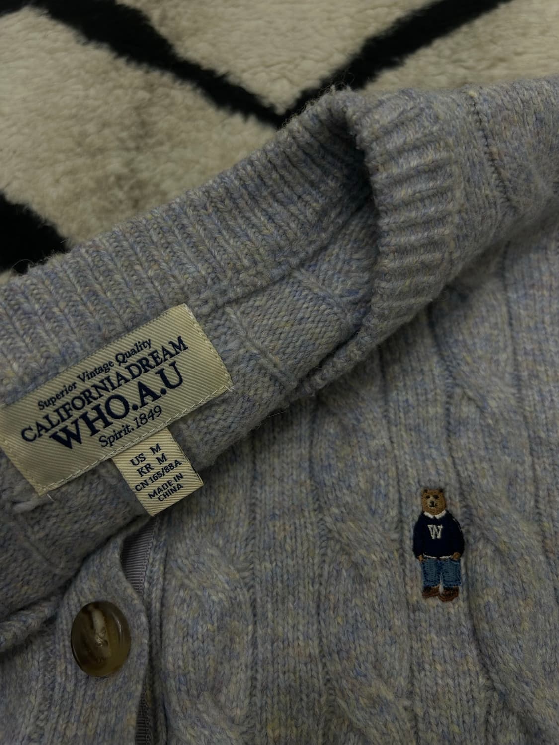 [M]후아유 스티브 보카시 케이블 가디건/퍼플 상품이미지5