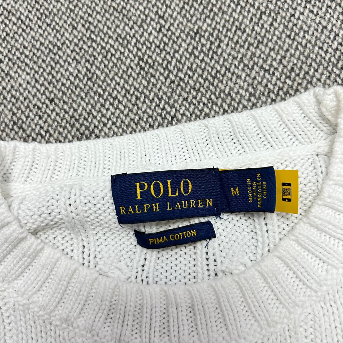 폴로 QR라벨 우먼스 반팔 케이블니트(M) 상품이미지2