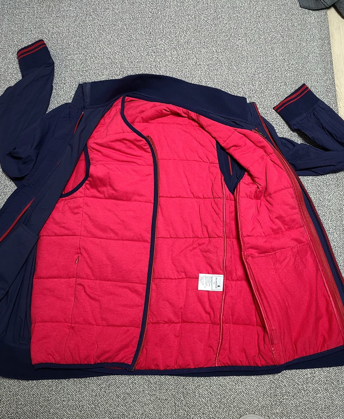 W.ANGLE 남성  베스트  내피   바람막이 자켓 105 네이비/레드 상품이미지5