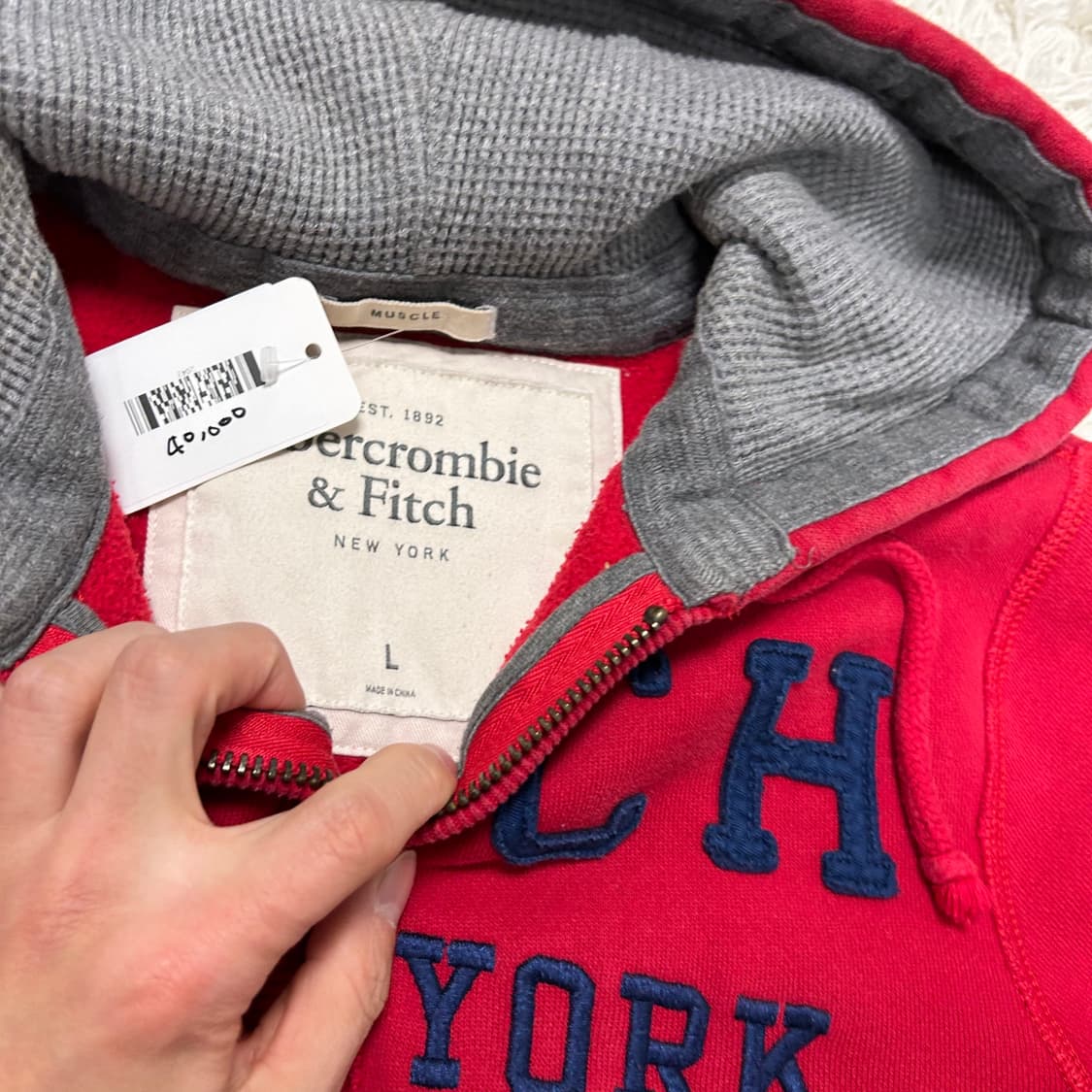 Abercrombie Red Hood Zip-up 상품이미지6