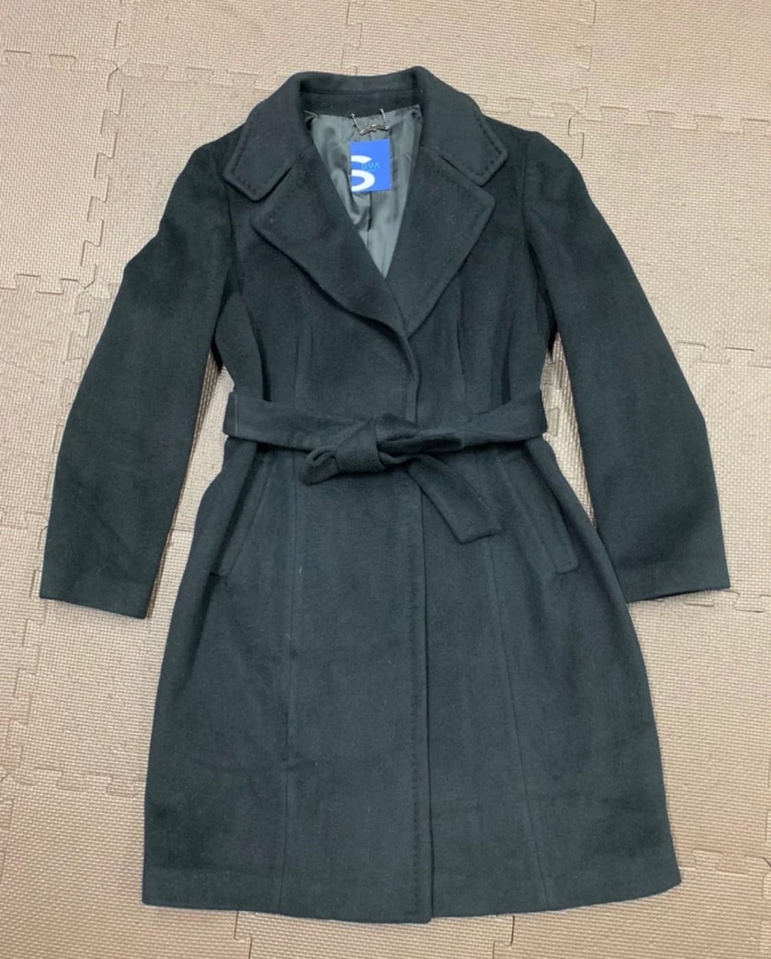 새제품 우바 울 앙고라 캐시미어 핸드메이드 블랙 코트 상품이미지1