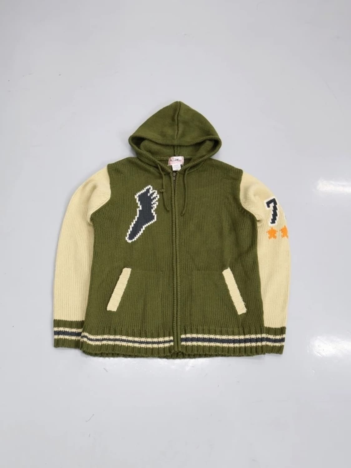 Tidal Wave Knit Hooded Zip-Up Jacket 상품이미지1