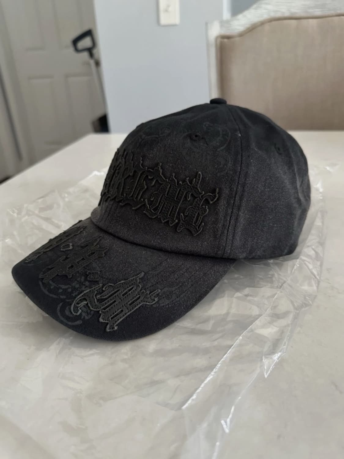 25SS 슈프림 레더 앱릭 6 패널 캡 블랙 새상품 상품이미지3