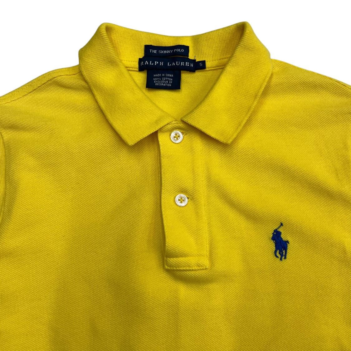폴로 랄프로렌 블루포니 옐로우 카라 티 S 상품이미지4