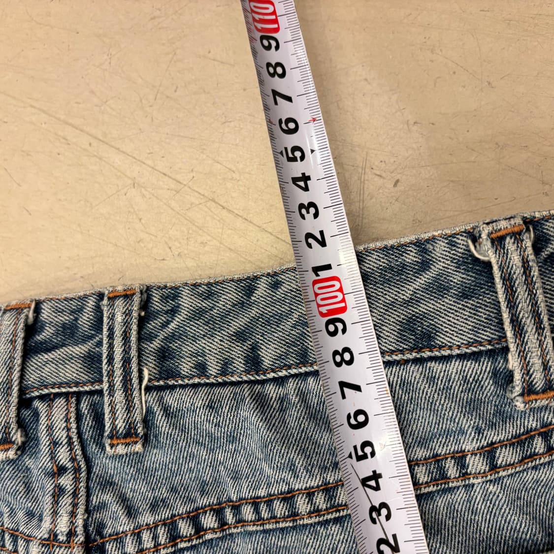 빈티지 워싱 연청 데님 팬츠 상품이미지4