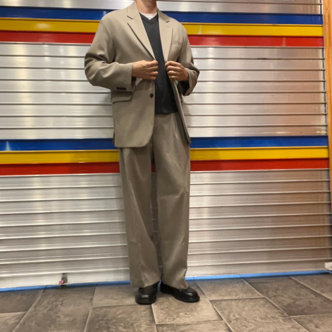 [택포](상의105,하의32) 호웰 오버핏 울 수트 베이지 상품이미지2