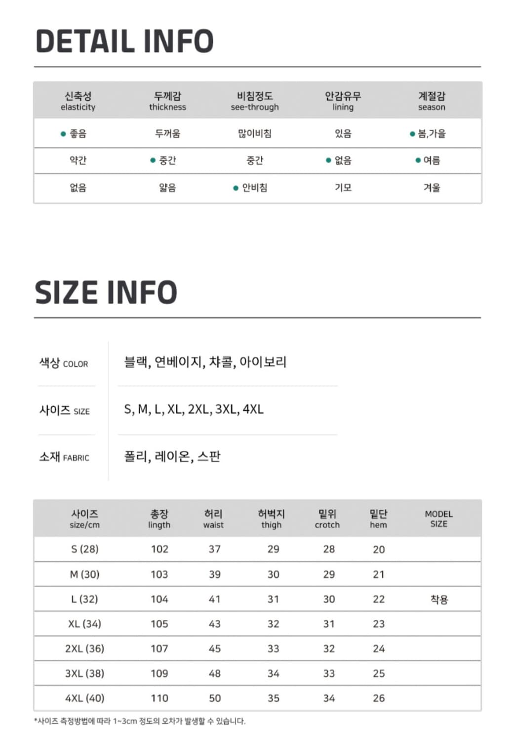 (새상품)남자 슬랙스 차콜[28] 상품이미지3