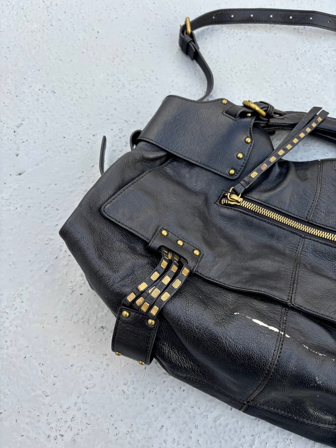“Vintage”00’s Stud Detail Black Bag 상품이미지3