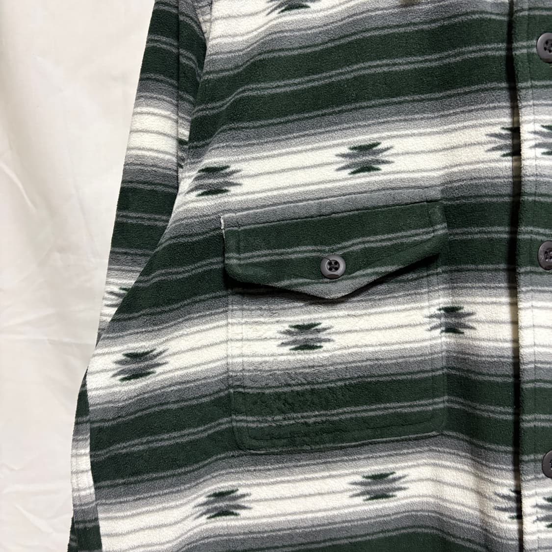 유니클로 에스닉 패턴 플리스 셔츠 / 딥그린, XL 상품이미지4