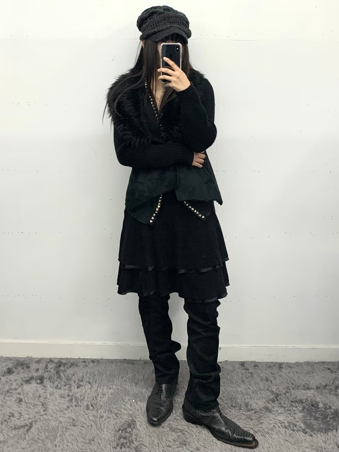 축융 미디 스커트 상품이미지3