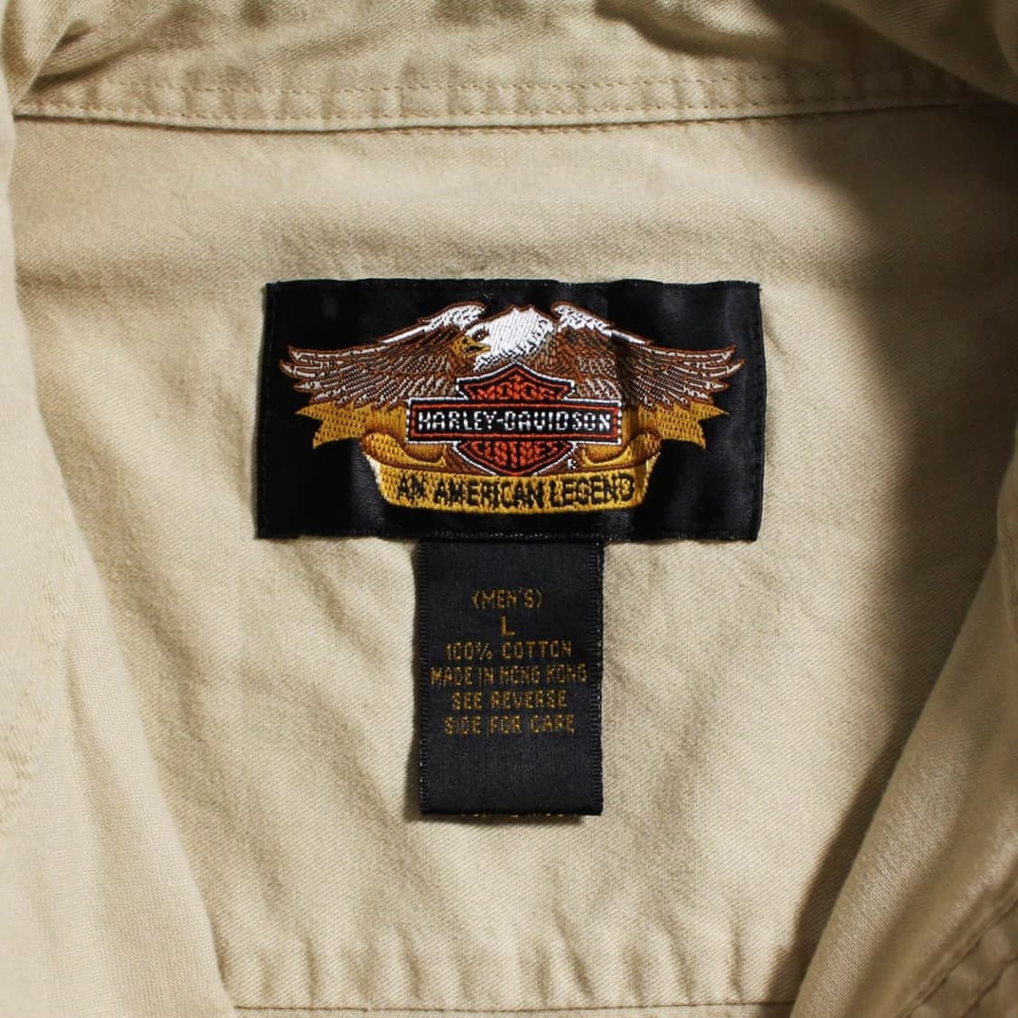 90's Harley-Davidson 할리 데이비슨 베이지 워크셔츠 상품이미지5