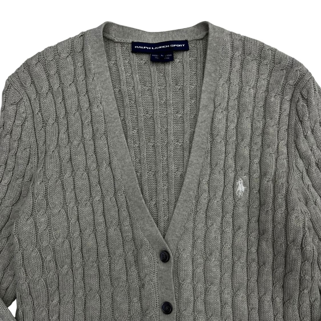 폴로 랄프로렌 화이트포니 멜란지 꽈배기 가디건 L 상품이미지4