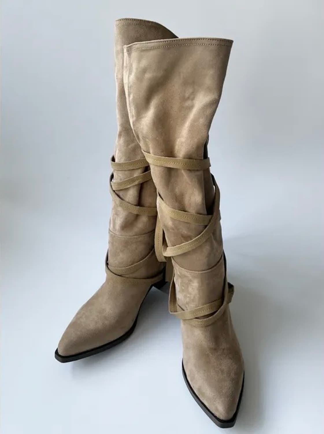 에이블리 키미스 스트랩 스웨이드 롱부츠 245 상품이미지3