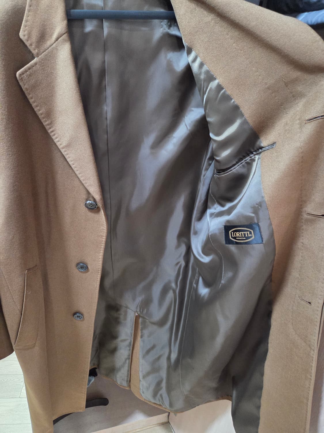 카멜색 캐시미어 싱글코트 상품이미지4