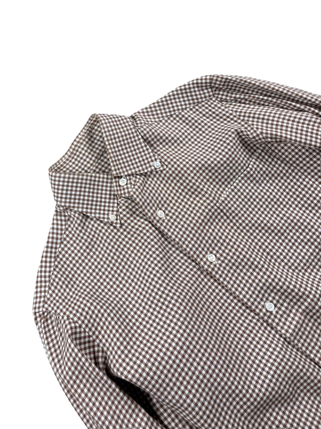 Vintage (maede in Italy) 브라운 체크 셔츠  상품이미지2