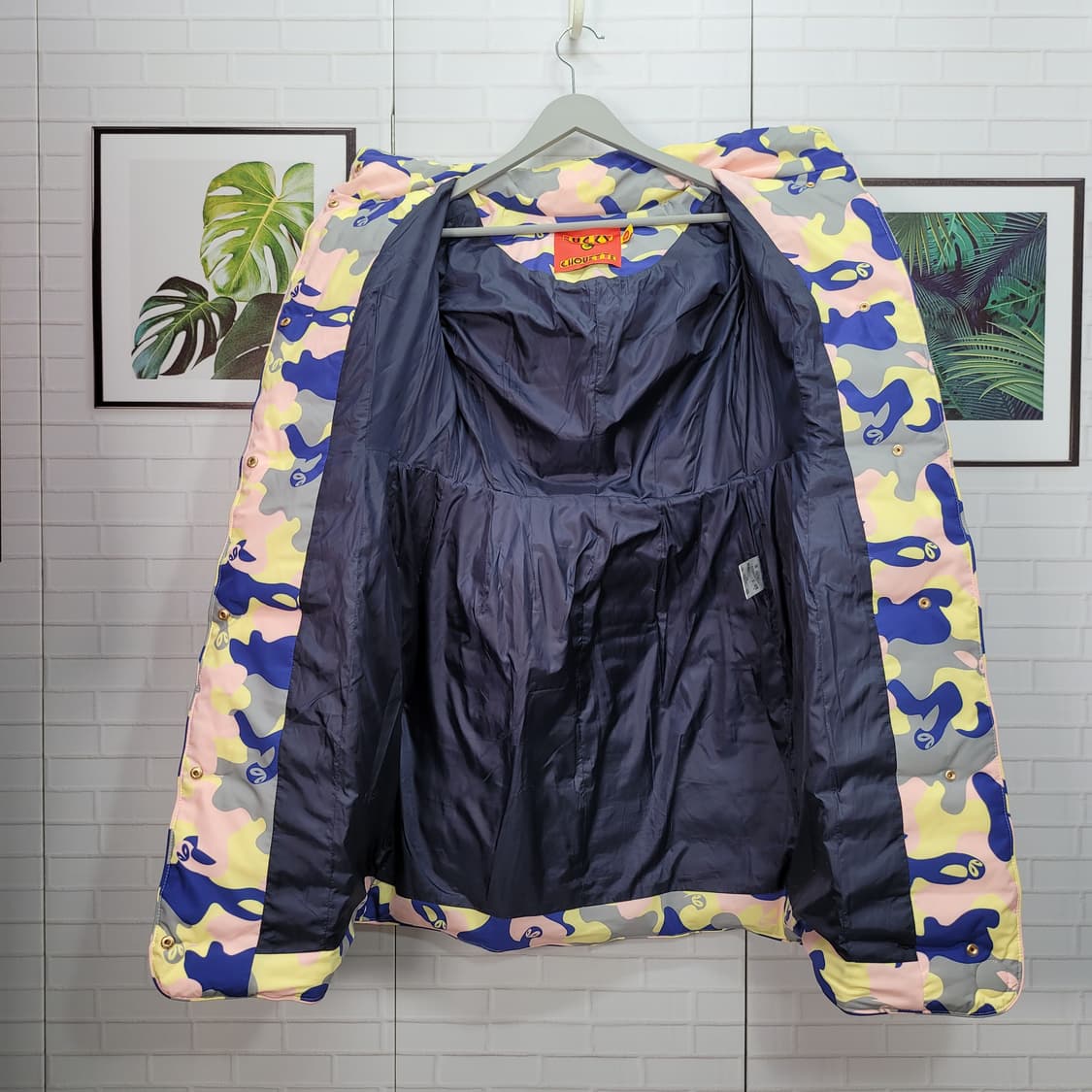 럭키슈에뜨 카모플라쥬 패턴 오리털 롱 패딩 코트 36사이즈 상품이미지6