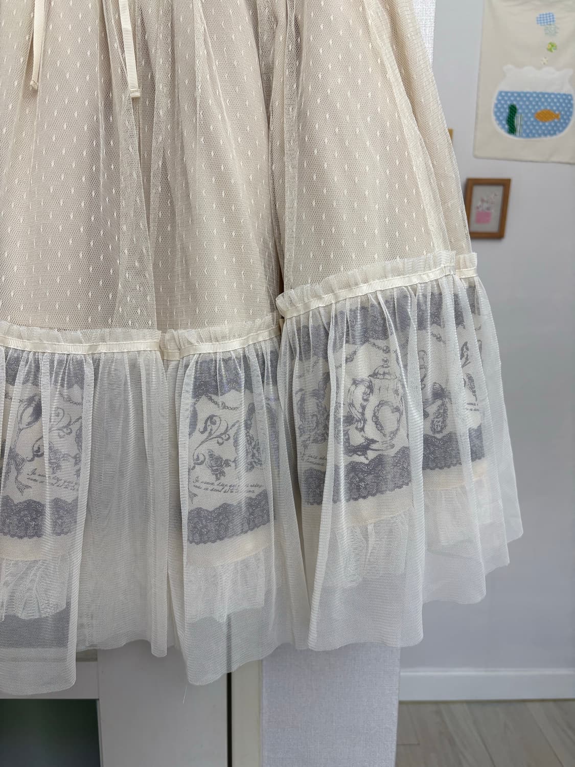 아이보리•베이지 도트 샤스커트 상품이미지3