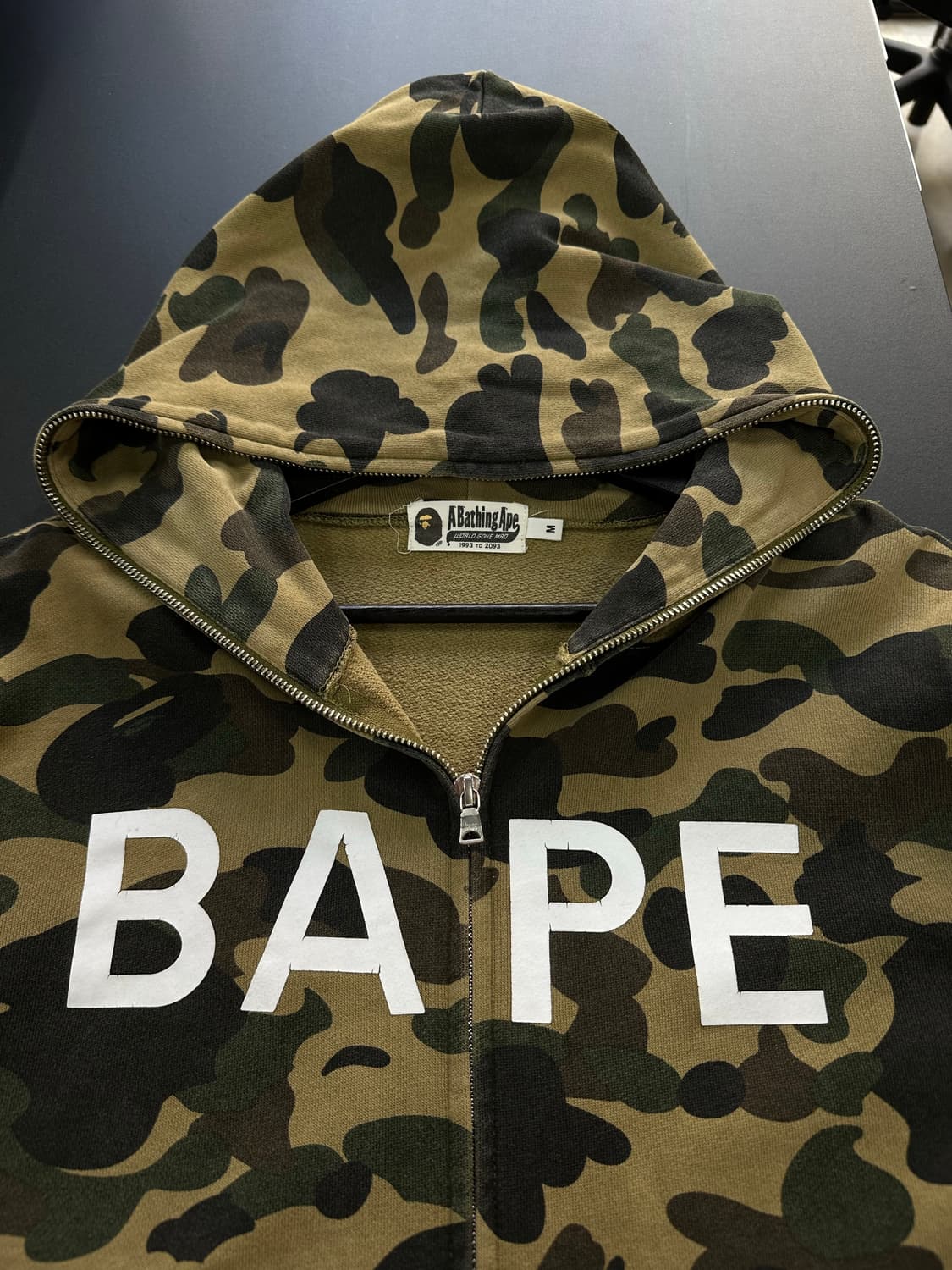 베이프 1st 카모 스펠아웃 풀 후드집업 녹계 상품이미지6