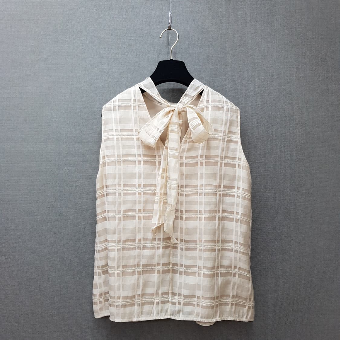 모조에스핀 2022 체크 레이어드 블라우스 M사이즈 상품이미지5