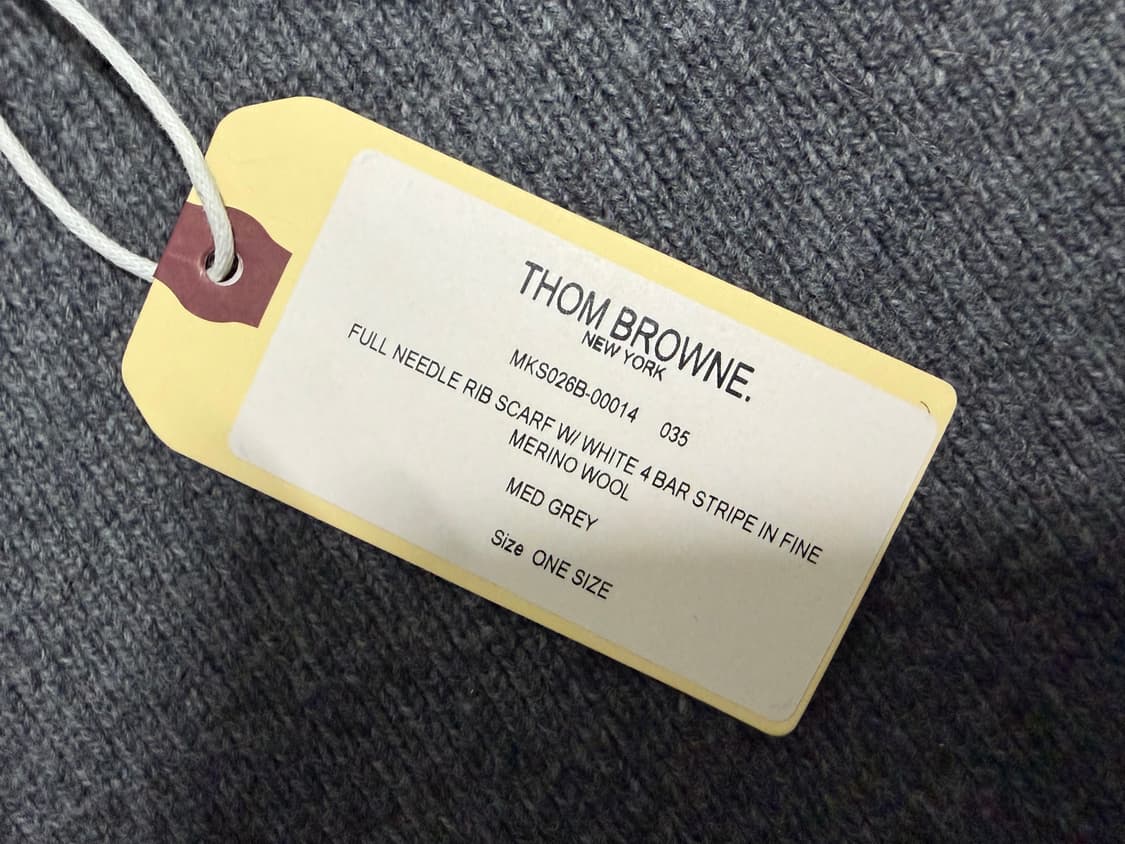 톰브라운 메리노울 사선 그레이 머플러 상품이미지4