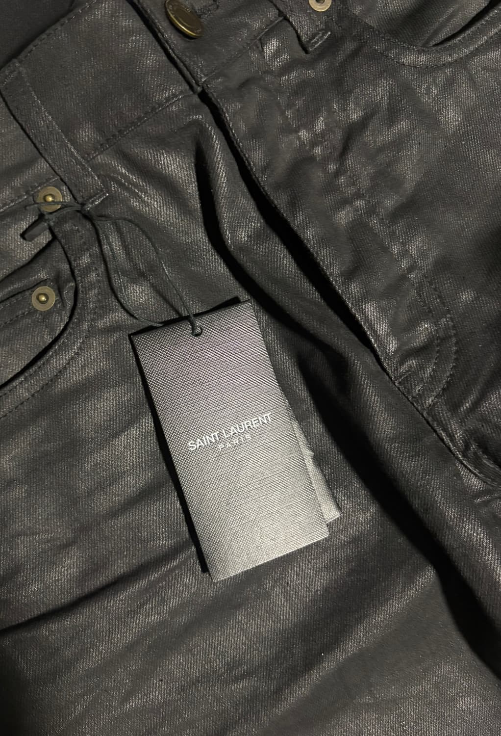 AW16 Saint Laurent Coated Black Jeans 상품이미지3