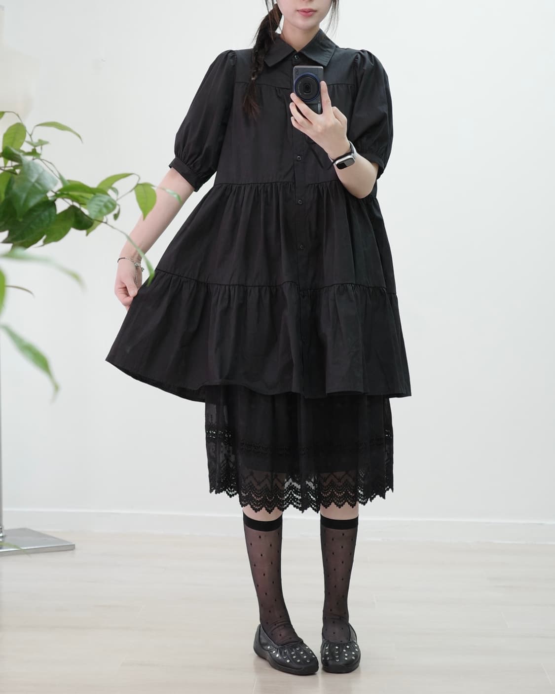 GRL black kangkang frill one-piece 상품이미지3