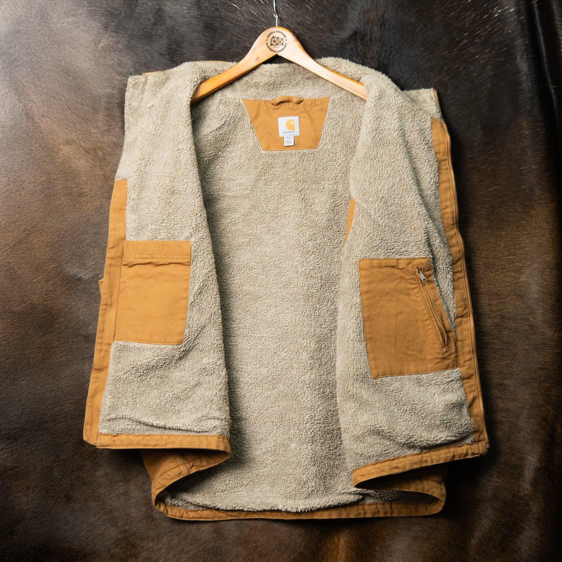 [3XL] 칼하트 104277 BRN 워시드 덕캔버스 모크넥 베스트  상품이미지7