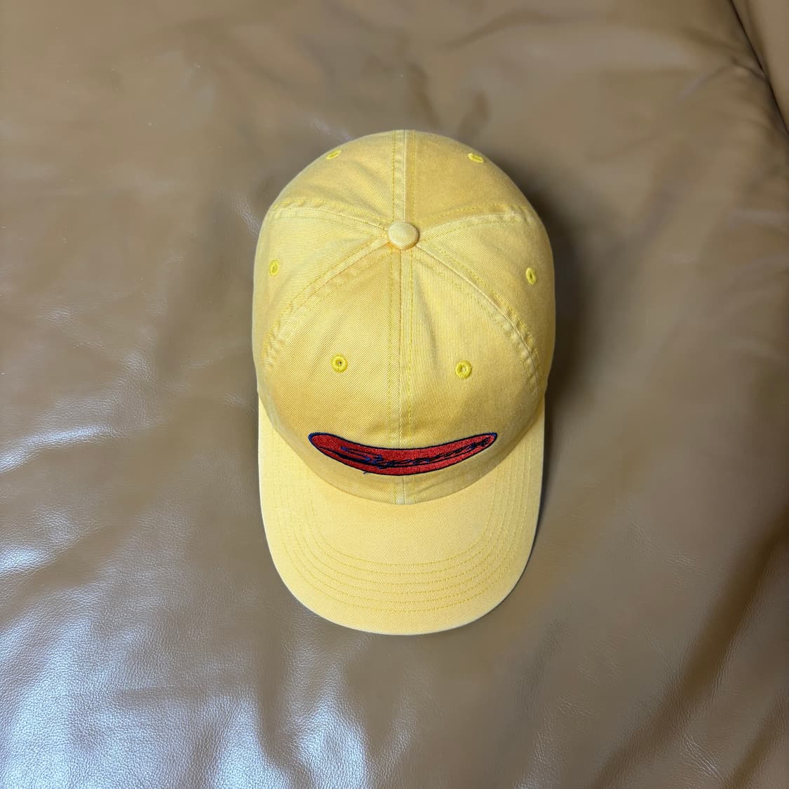 Supreme 슈프림 23ss 오발 워시드 오렌지 옐로 6패널 볼캡 모자 상품이미지6