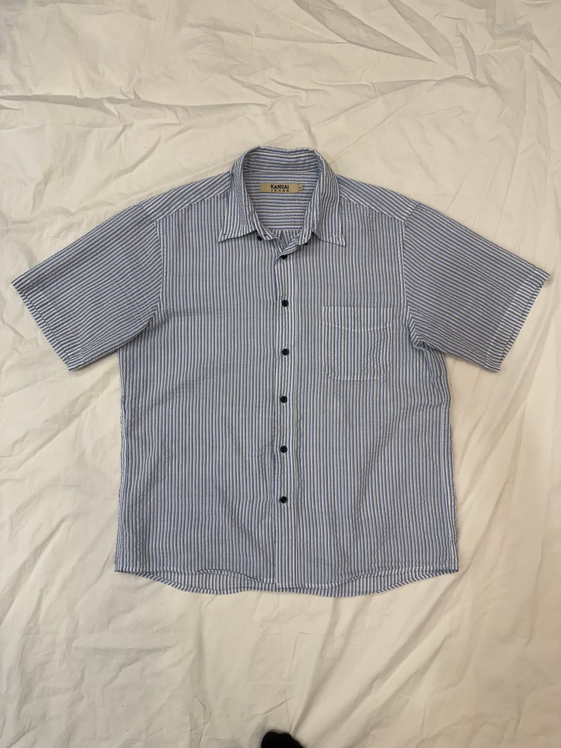 KANSAI JEANS 시어서커 스트라이프 반팔 셔츠 상품이미지2