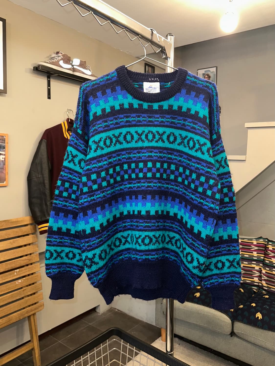 90‘s Stobi Denmark pure wool ethnic knit 상품이미지3