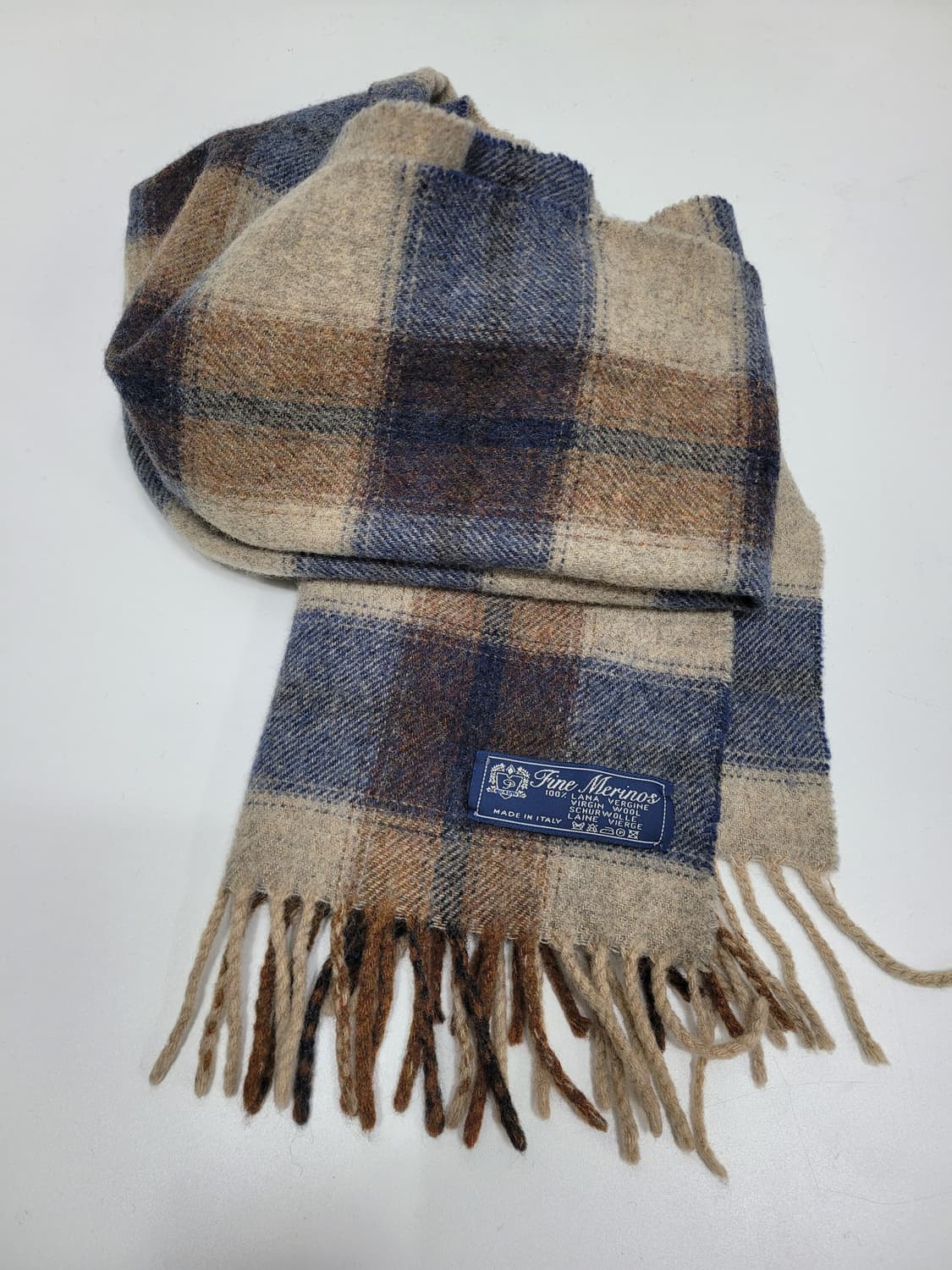 파인 메리노스 버진울 100% 체크 머플러 / 182x28 상품이미지1