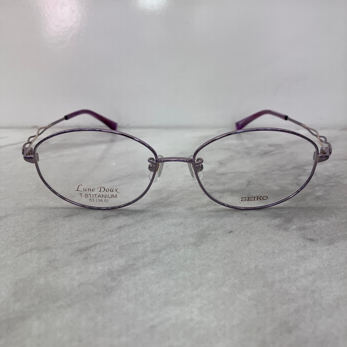 C81 세이코 SEIKO 빈티지 라일락 오벌 B-Titan 메탈테 안경 상품이미지6