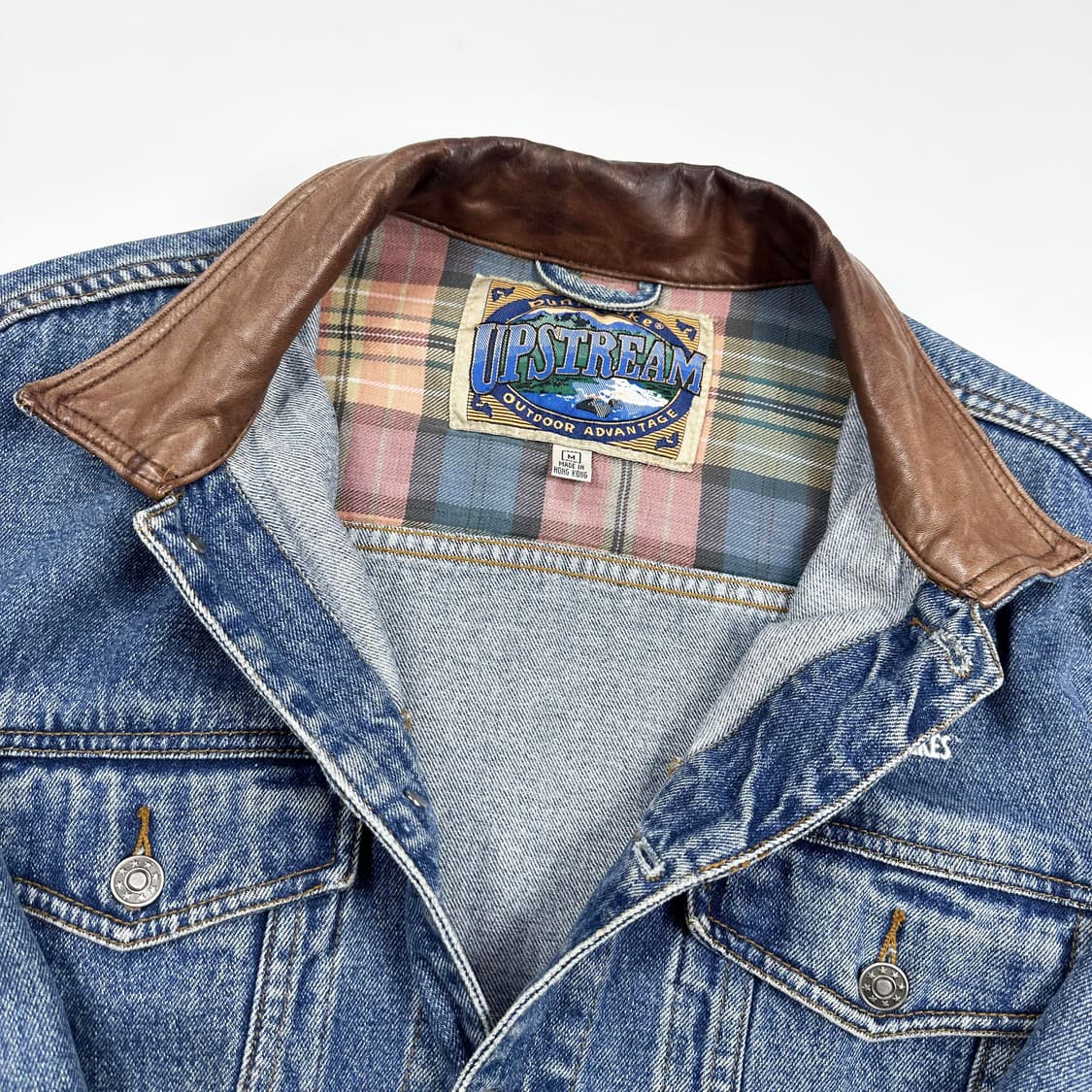 VTG 빈티지 켈로그 가죽 트러커 데님자켓 (M) 상품이미지6