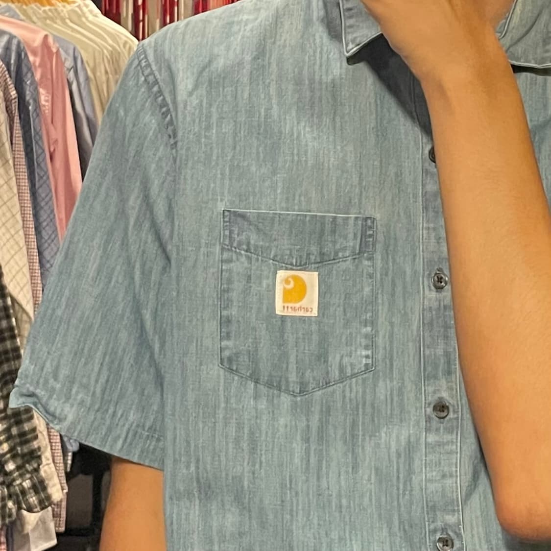 [IM] carhartt 칼하트 연청 데님 반팔셔츠 상품이미지5