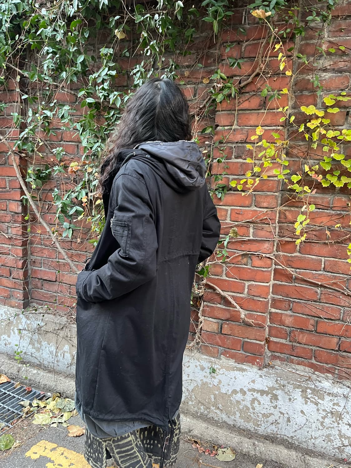 블랙 2way 롱 야상 아우터 상품이미지5