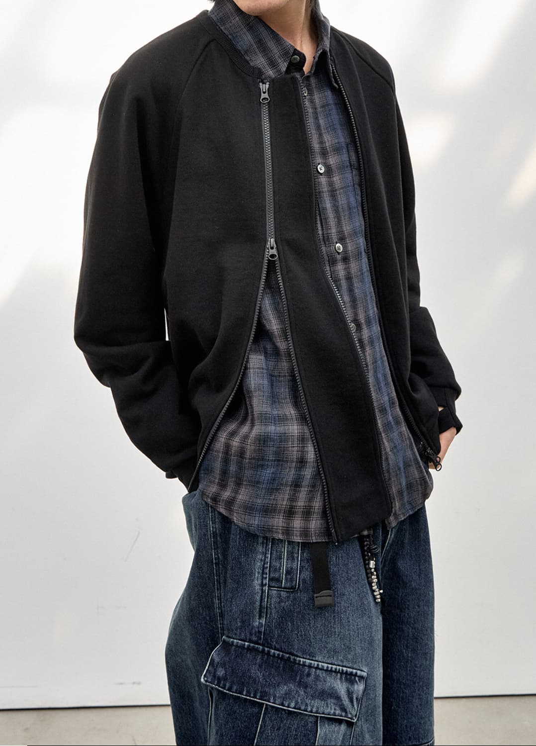 해칭룸 Dual Zip Cardigan Black 상품이미지5