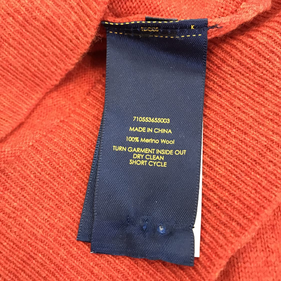 폴로랄프로렌 울100프로 오렌지 니트 [M사이즈] 상품이미지6