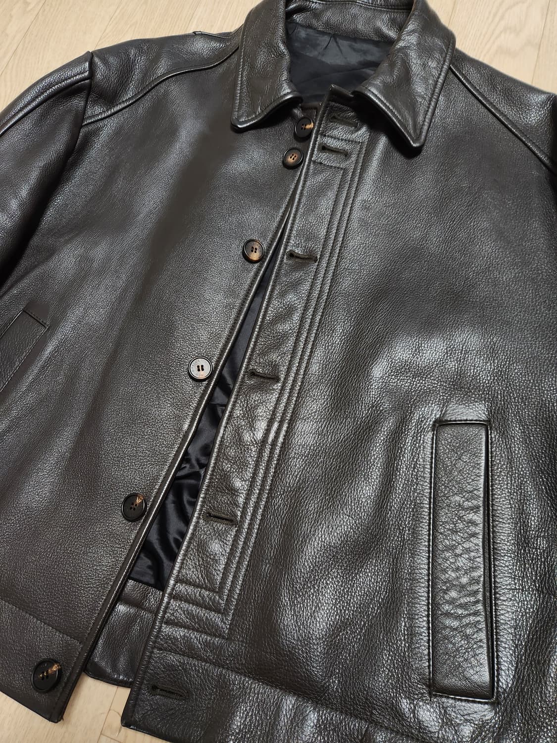 (L) STU 레더 자켓 다크브라운 상품이미지2