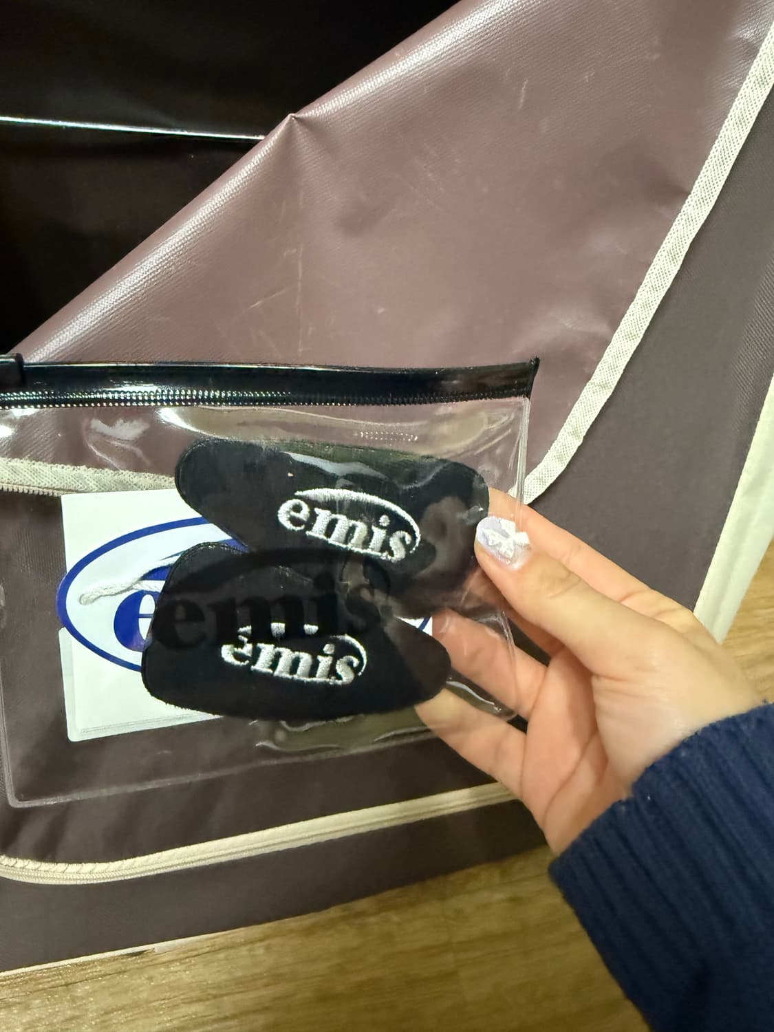 emis 코듀로이 헤어핀 블랙 상품이미지1