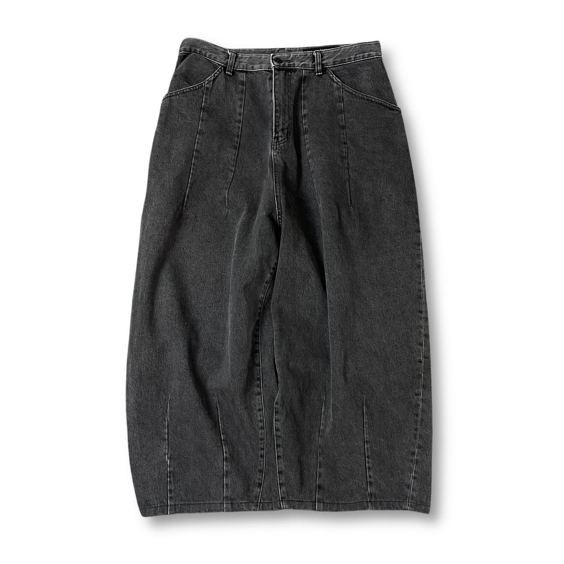 (34) REDEAR 그레이 흑청 와이드 데님 팬츠 L 상품이미지1