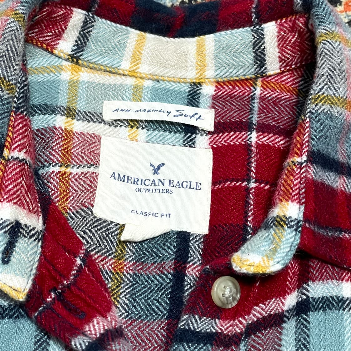 아메리칸이글 레드 체크 말랑면 웨스턴셔츠 여성XXS 상품이미지4