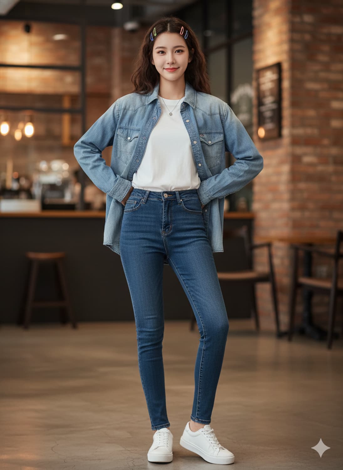 타미힐피거 웨스턴 워싱 데님 셔츠 청남방 상품이미지1