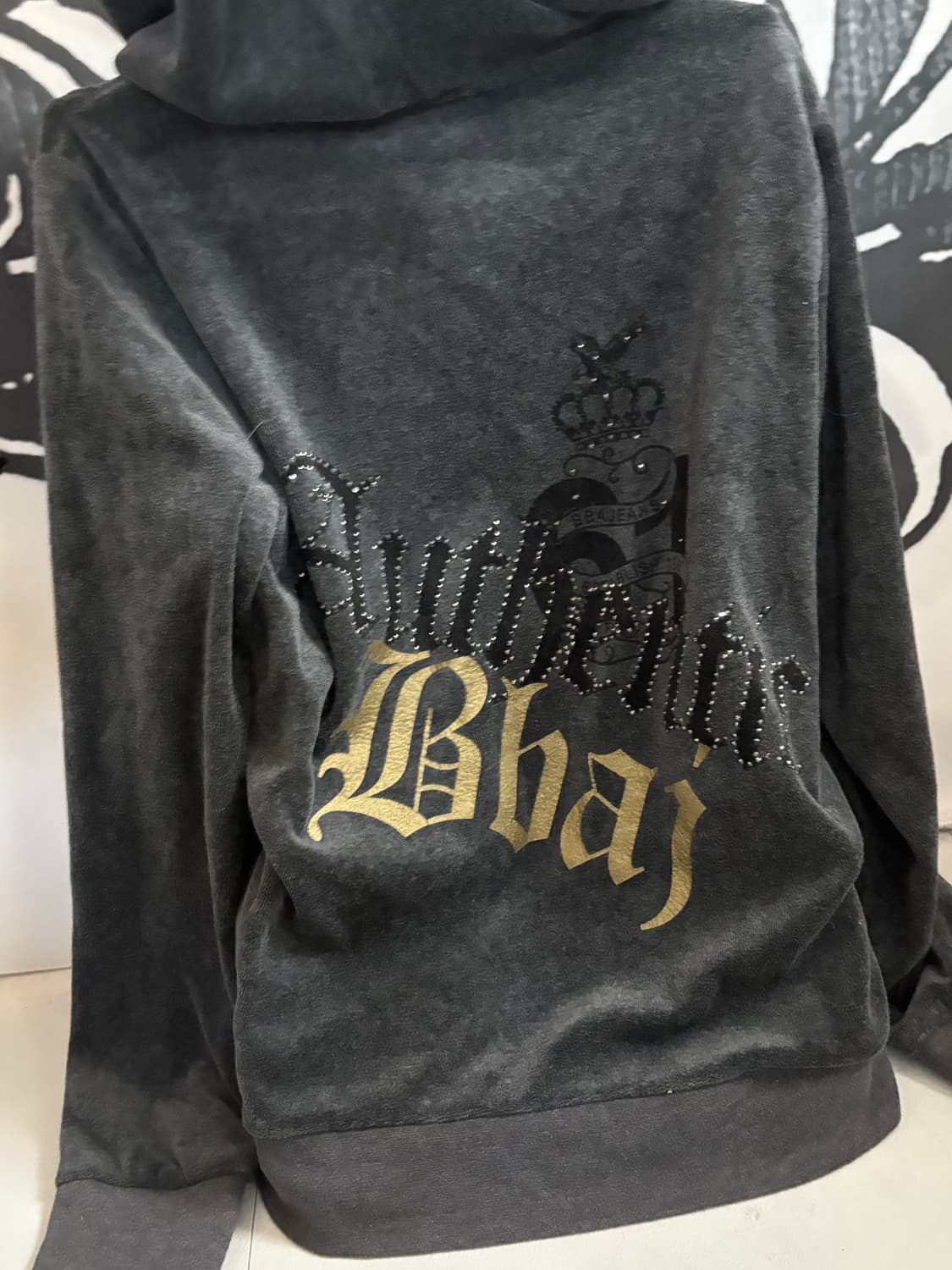 • Bang Bang Gray Velvet Hooded Zip-Up 상품이미지5