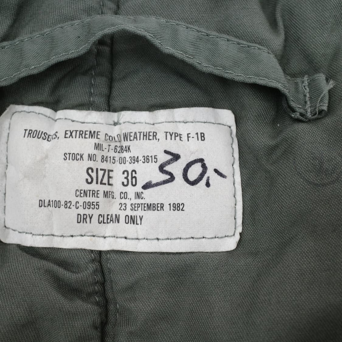 1982년 미군 F-1B 극 한랭지용 팬츠 (SIZE 36)  상품이미지6
