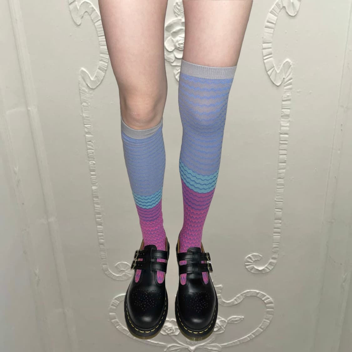 Jacquard over the knee socks 자카드 니삭스 상품이미지2