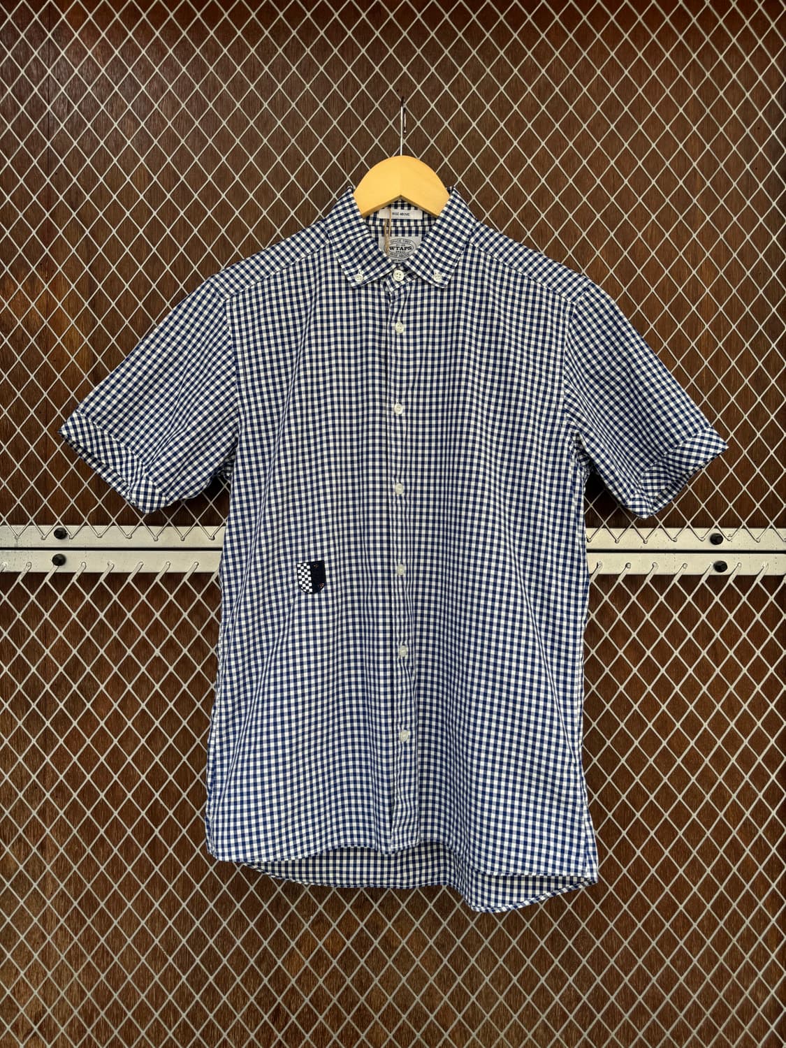 더블탭스 WTAPS 블루 체크 패치 반팔 셔츠 S 상품이미지1
