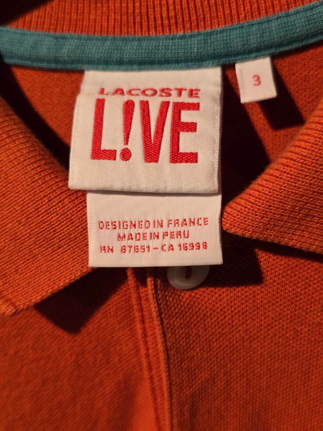 LACOSTE L!VE 오렌지 폴로 셔츠 상품이미지3