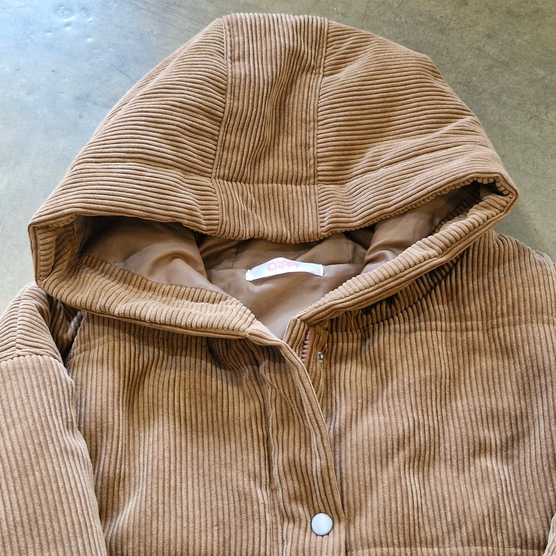 코듀로이 오버핏 빅사이즈 후드 패딩 자켓 상품이미지3