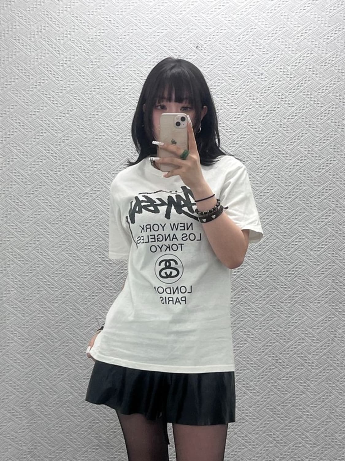 스투시 빈티지 스트릿 펑크 월드투어 프린팅 반팔티 S C10772 상품이미지1